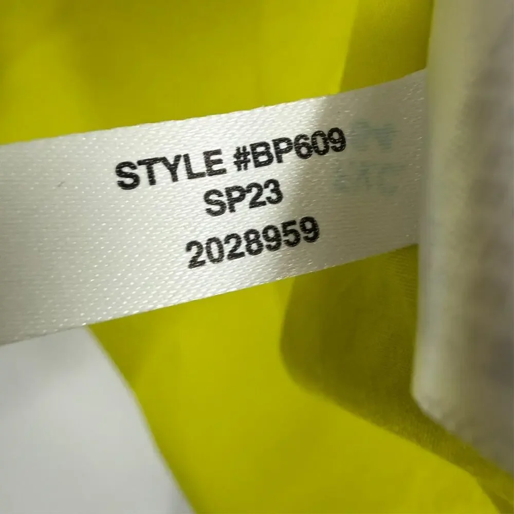 J Crew Button Up Shirt Womens 12 Lime Green Long Sleeve Pocket Preppy SP23